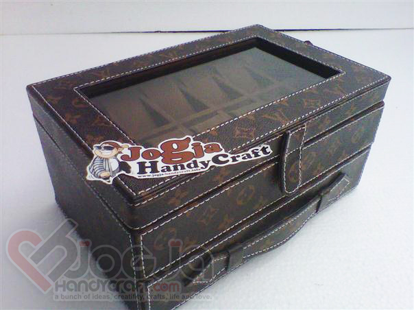 Box Jam Isi 12 Laci Accesories Motif LV With Transparant Mirror Box Jam Isi 12 Laci Accesories Motif LV With Transparant Mirror