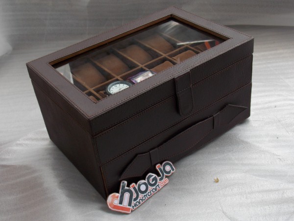 Brown Watch mix Glasses Box Organizer Brown Watch mix Glasses Box Organizer