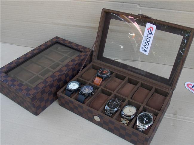 LV DAMIER WATCH BOX ORGANIZER FOR 12 WATCHES