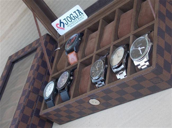LV DAMIER WATCH BOX ORGANIZER FOR 12 WATCHES
