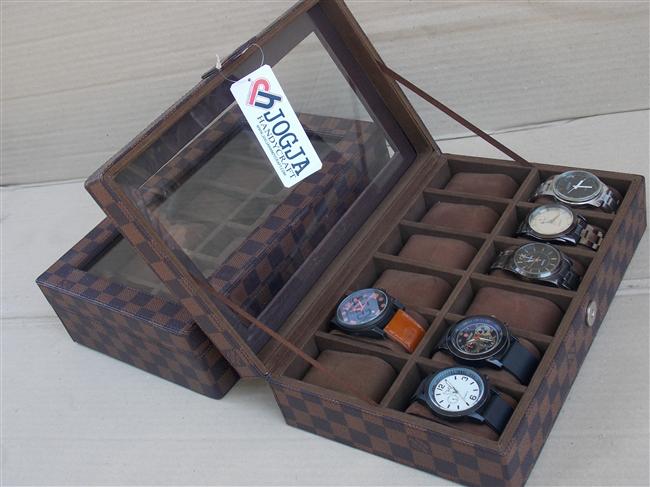 LV DAMIER WATCH BOX ORGANIZER FOR 12 WATCHES