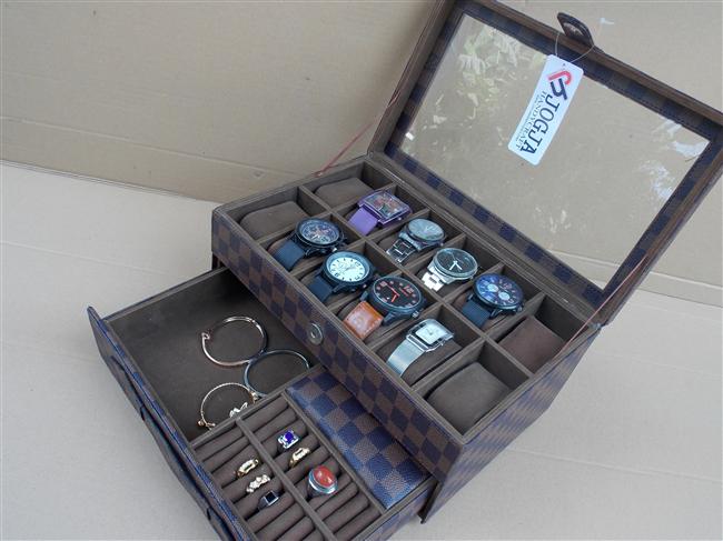 LV DAMIER BOX JAM TANGAN ISI 12 MIX LACI ACCESORIES