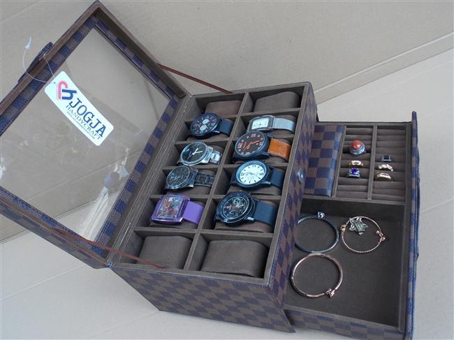 LV DAMIER BOX JAM TANGAN ISI 12 MIX LACI ACCESORIES