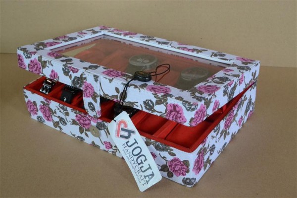 WAHITE FLORAL WATCH BOX FOR 12 PCS WATCHES | KOTAK JAM TANGAN ISI 12 WAHITE FLORAL WATCH BOX FOR 12 PCS WATCHES | KOTAK JAM TANGAN ISI 12