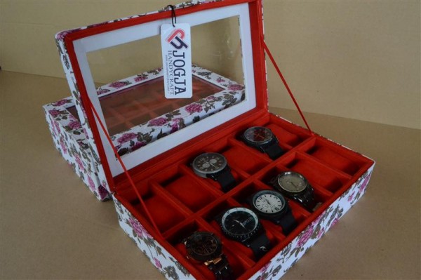 WAHITE FLORAL WATCH BOX FOR 12 PCS WATCHES | KOTAK JAM TANGAN ISI 12 WAHITE FLORAL WATCH BOX FOR 12 PCS WATCHES | KOTAK JAM TANGAN ISI 12