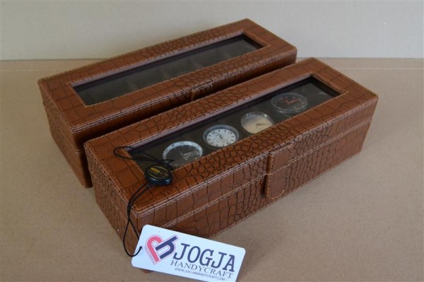 ELEGAN BRWON CROCO WATCH BOX FOR 6 PCS WATCHES | KOTAK JAM ISI 6 ELEGAN BRWON CROCO WATCH BOX FOR 6 PCS WATCHES | KOTAK JAM ISI 6