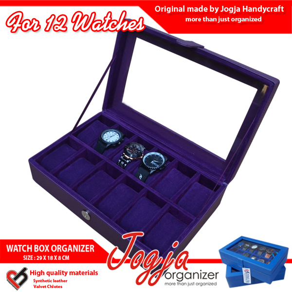 Full Purple Watch Box For 12 Pcs Watches | Kotak Jam Isi 12