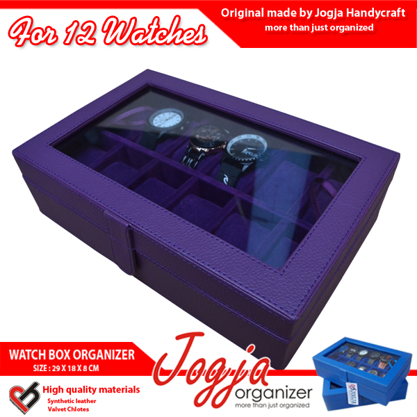 Full Purple Watch Box For 12 Pcs Watches | Kotak Jam Isi 12