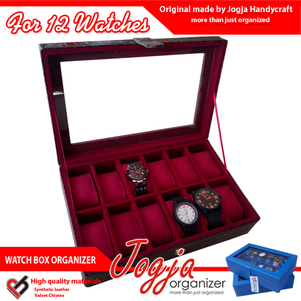 Maroon Croco Kotak Jam Isi 12