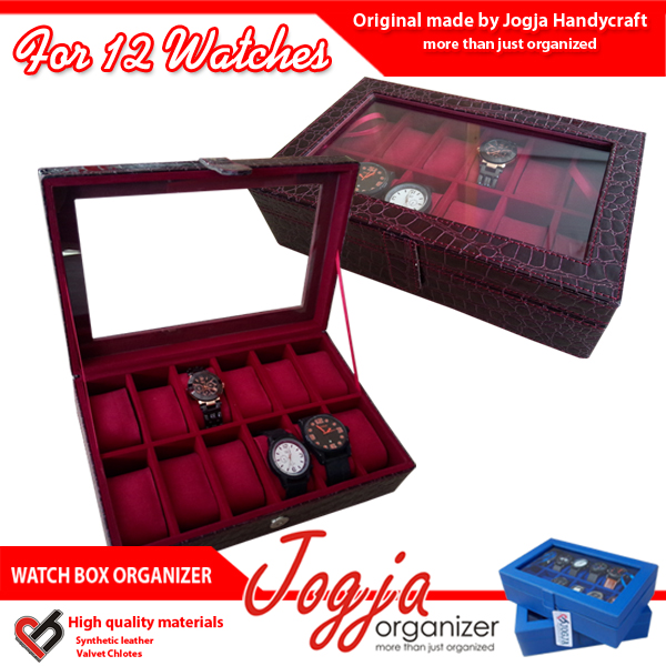 Maroon Croco Kotak Jam Isi 12