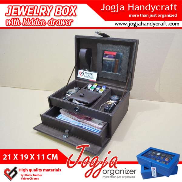 Full Black Jewlery Box With Hidden Drawer