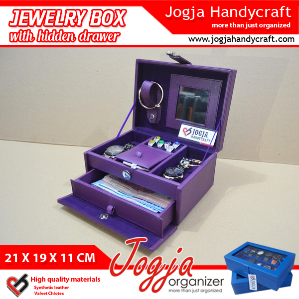 Full Purple Jewlery Box With Hidden Drawer