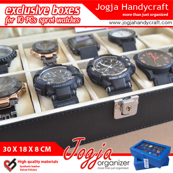 LARGE SIZE WATCH BOX FOR 10 WATCHES WITH LOCK 