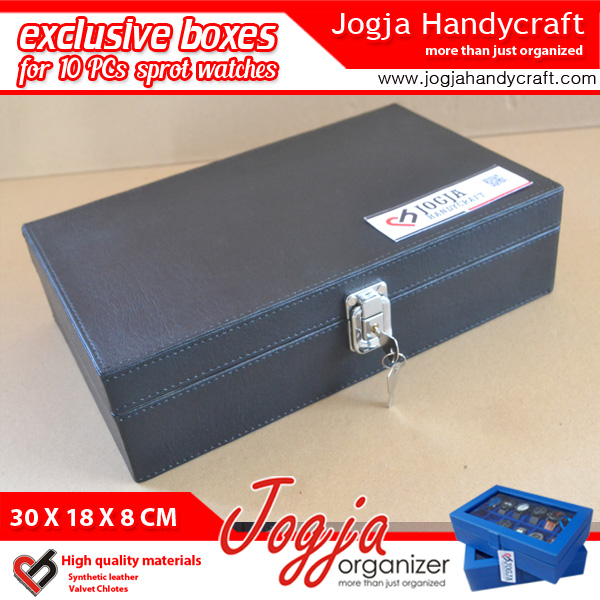 LARGE SIZE WATCH BOX FOR 10 WATCHES WITH LOCK 