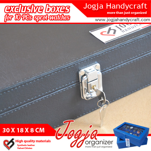 LARGE SIZE WATCH BOX FOR 10 WATCHES WITH LOCK 