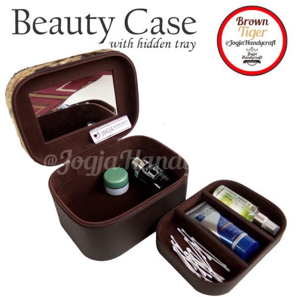 Tas Kosmetik Cantik Motif Tiger Mewah | Traveller Makeup Organizer
