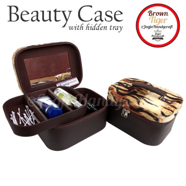 Tas Kosmetik Cantik Motif Tiger Mewah | Traveller Makeup Organizer