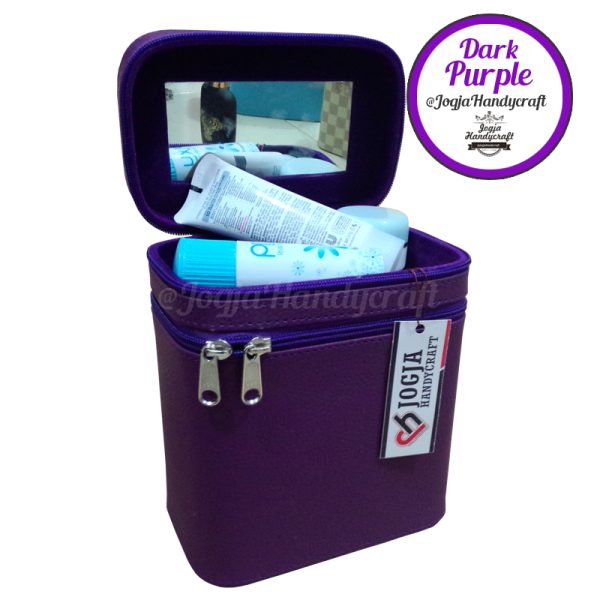 Makeup Pouch - Tas Kosmetik Susun Double Compartmen [Purple]