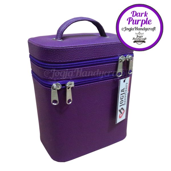 Makeup Pouch - Tas Kosmetik Susun Double Compartmen [Purple]