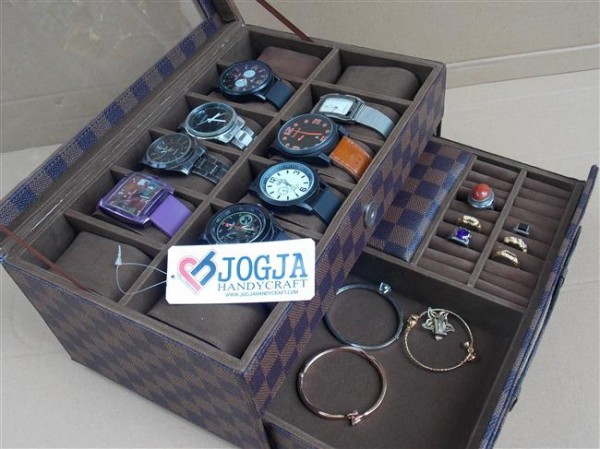 LV DAMIER BOX JAM TANGAN ISI 12 MIX LACI ACCESORIES