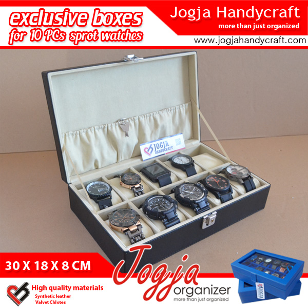 LARGE SIZE WATCH BOX FOR 10 WATCHES WITH LOCK
