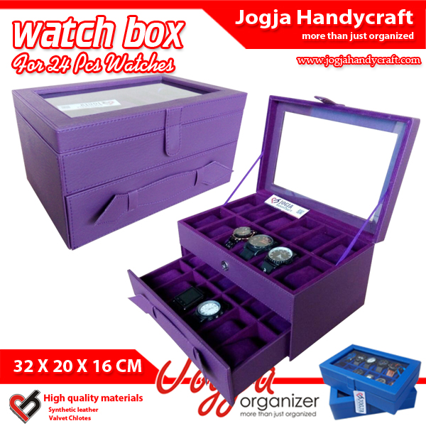 Kotak Jam Tangan Sususun Ungu isi 24