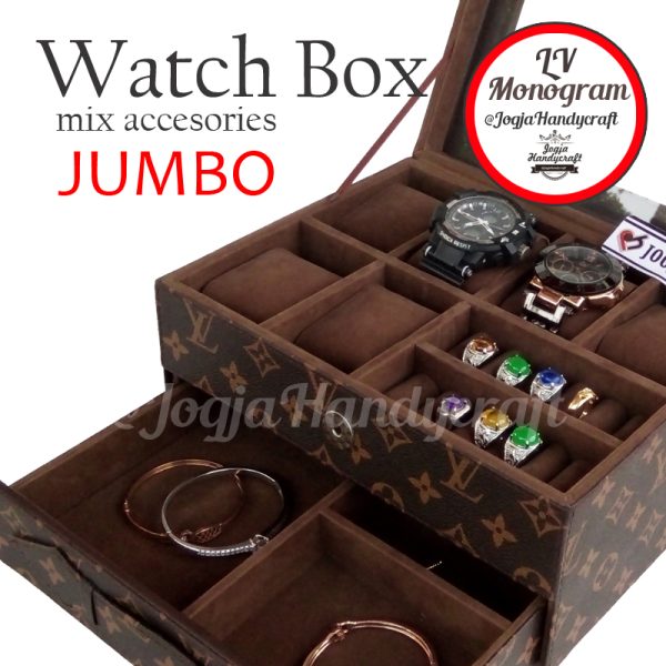 Kotak Tempat Jam Tangan Sport mix Tempat Perhiasan LV Monogram