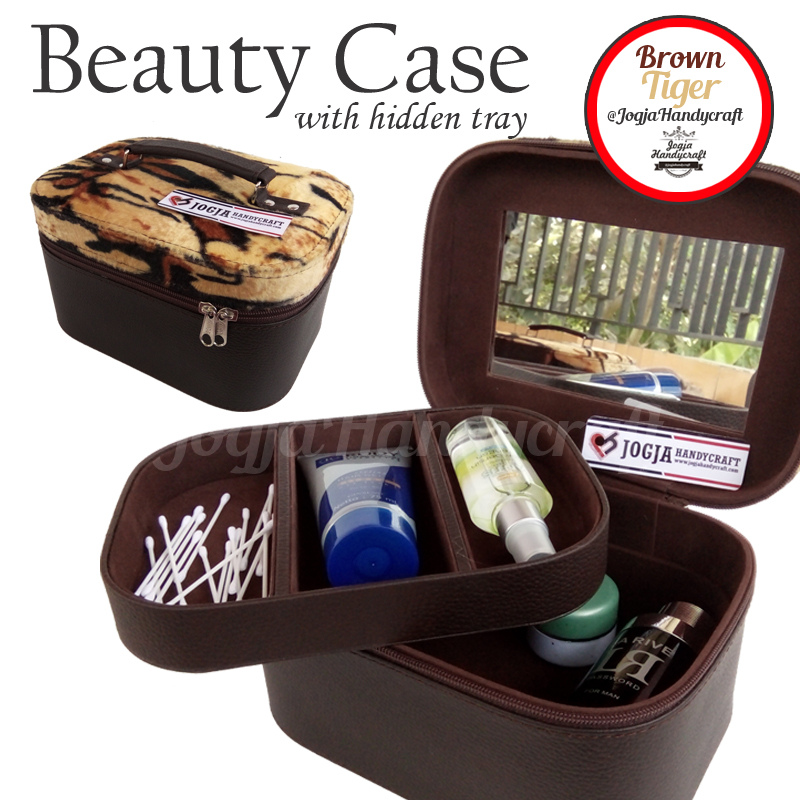 Tas Kosmetik Cantik Motif Tiger Mewah | Traveller Makeup Organizer