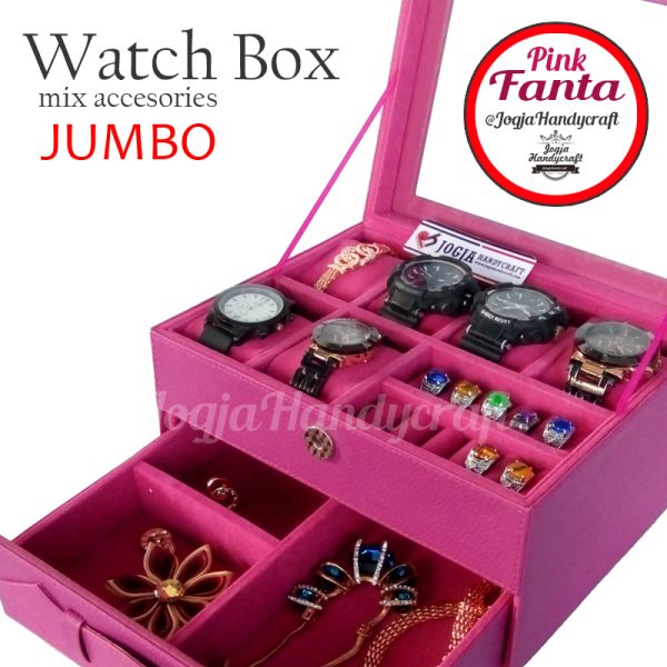 Kotak Tempat Jam Tangan Sport mix Tempat Perhiasan Susun Fanta