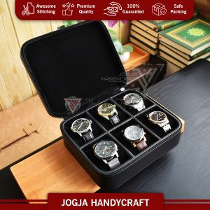 6 Slots Premium Travel Watch Box For Sport Watches - Tempat Jam Tangan Travel Jumbo - Gambar 4