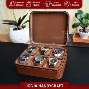 6 Slots Premium Travel Watch Box For Sport Watches - Tempat Jam Tangan Travel Jumbo - Gambar 2