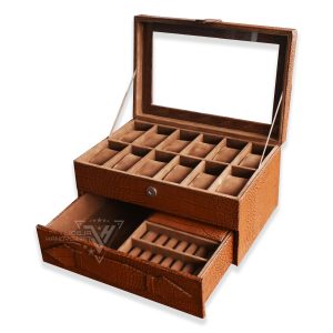 12 Slot Watch Box Mix Accesories Drawer - Kotak Jam Tangan Isi 12 Plus Laci Tempat Perhiasan - Gambar 5
