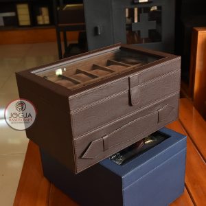 12 Slot Watch Box Mix Accesories Drawer - Kotak Jam Tangan Isi 12 Plus Laci Tempat Perhiasan - Gambar 8