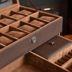 12 Slot Watch Box Mix Accesories Drawer - Kotak Jam Tangan Isi 12 Plus Laci Tempat Perhiasan - Gambar 11