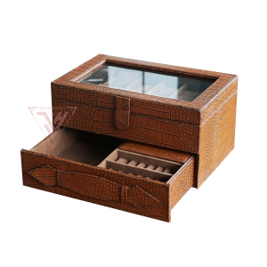 12 Slot Watch Box Mix Accesories Drawer - Kotak Jam Tangan Isi 12 Plus Laci Tempat Perhiasan - Gambar 6