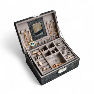 Medium Luxury Jewelry Box Kotak Tempat Perhiasan Lengkap Double Layer