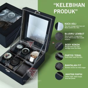 Universal Watch Box Organizer - Kotak Tam Tangan Isi 6 Universal - Gambar 2