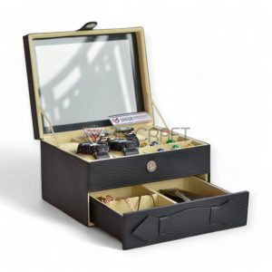 2 in 1 Watch Box Organizer - Kotak Tempat Jam Tangan Jumbo isi 6 Plus Laci Tempat Perhiasan - Gambar 8