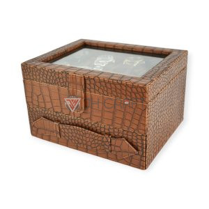 2 in 1 Watch Box Organizer - Kotak Tempat Jam Tangan Jumbo isi 6 Plus Laci Tempat Perhiasan - Gambar 4